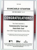 Giancarlo Stanton 2023 Topps Team Logo Patch Relic #TLP-GS