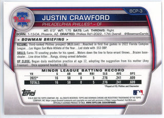 Justin Crawford 2023 Bowman Chrome 1st Bowman Card #BCP-3