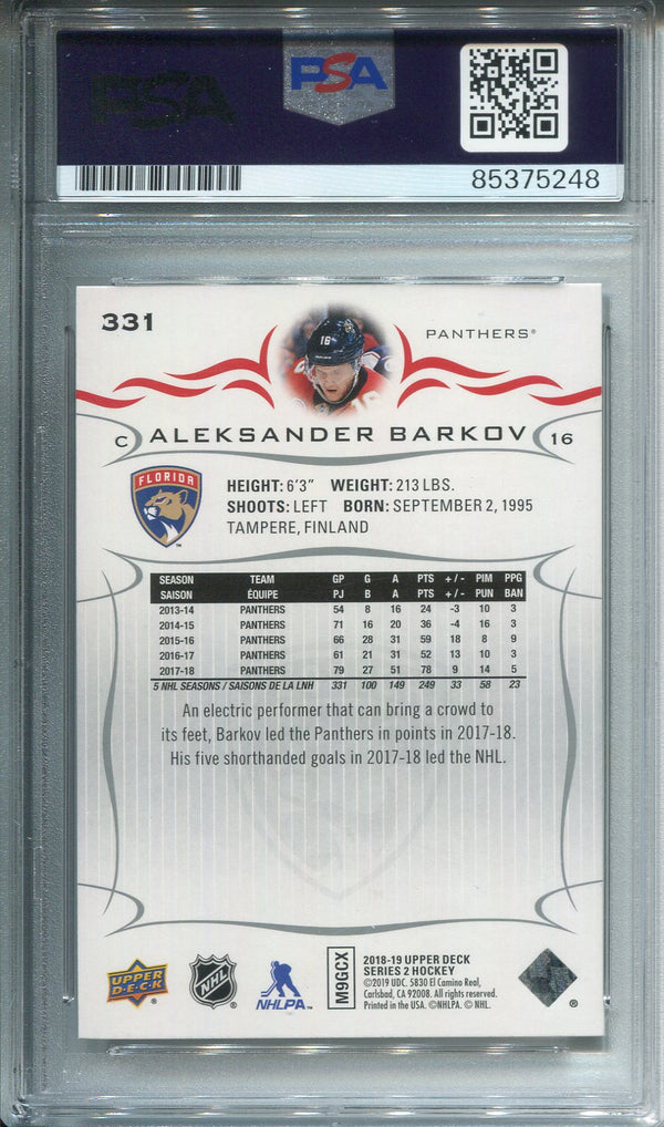 Aleksander Barkov Autographed Upper Deck Card PSA Auto Grade 10