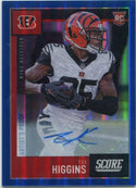 Tee Higgins 2020 Panini Chronicles Score Autographed Artist Proof Blue Prizm RC #450 28/35