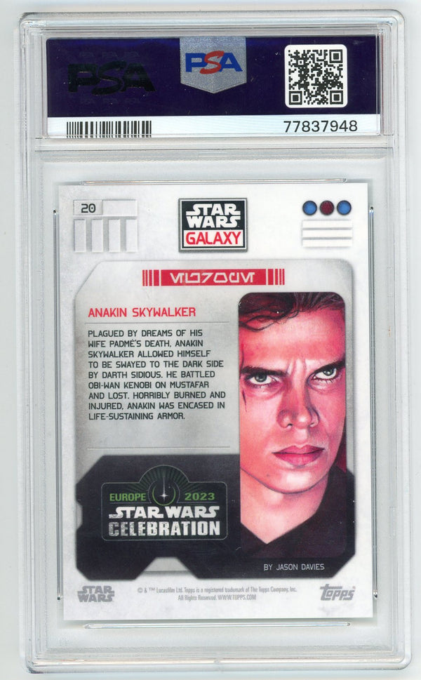 Anakin Skywalker Star Wars Galaxy Celebration Europe Card PSA Mint 9 #20