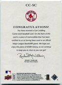 Curt Schilling 2008 Upper Deck Masterpieces Captured On Canvas Jersey Card #CC-SC