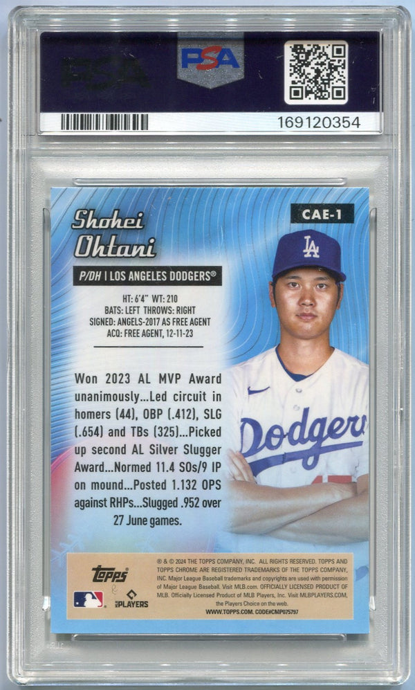 Shohei Ohtani 2024 Topps Chrome All-Etch Card #CAE-1 PSA Graded 10