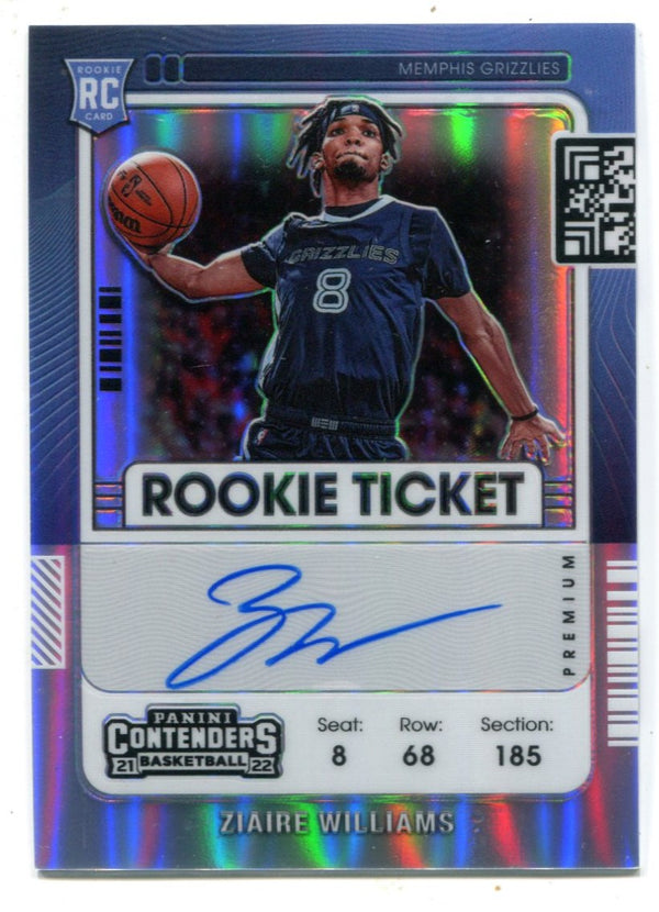 Ziaire Williams 2021-22 Panini Contenders Rookie Ticket Autographed Card #110