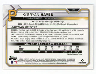 Ke'Bryan Hayes 2021 Topps Bowman Chrome Blue #29 Card