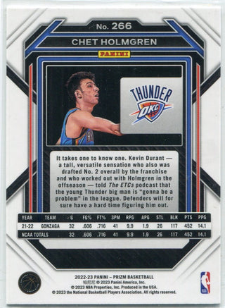 Chet Holmgren 2022 - 2023 Panini Prizm RC #266