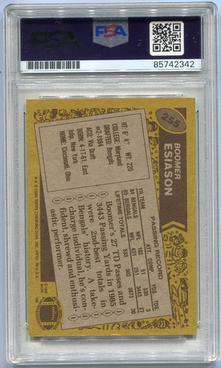 Boomer Esiason 1986 Topps Autographed W/Inscription Card #255 PSA/DNA Certified Graded 10