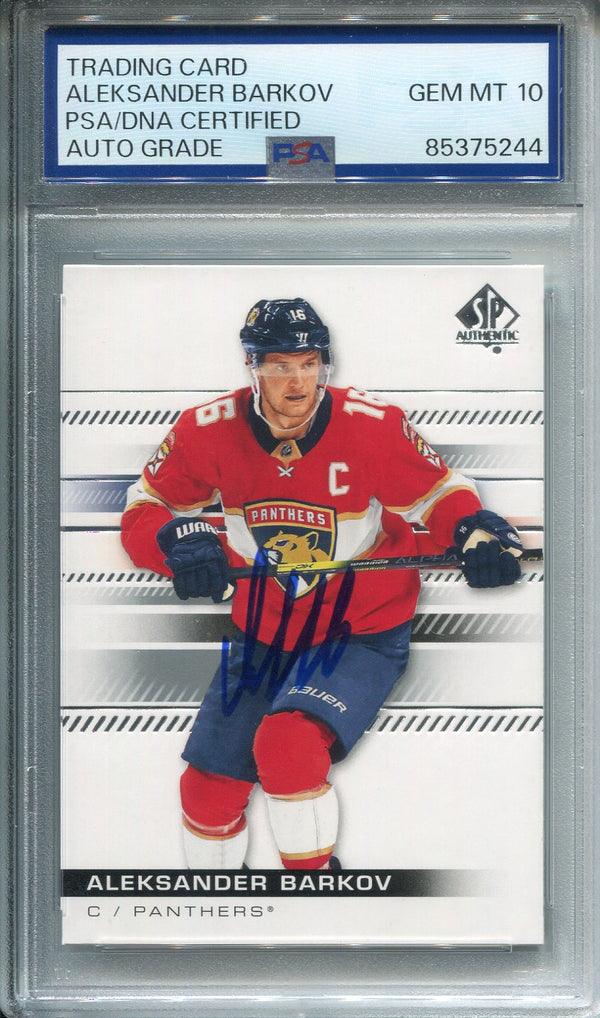 Aleksander Barkov Autographed SP Authentic Upper Deck Card PSA Auto Grade 10