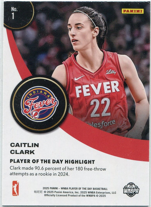 Caitlin Clark 2025 Panini WNBA Player Of The Day Card #1