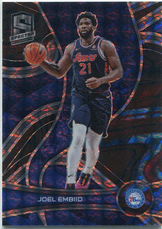 Joel Embiid 2021 - 2022 Panini Spectra Interstellar Prizm Card #29 11/49