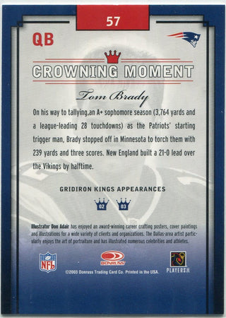 Tom Brady 2003 Donruss Diamond Kings Card #57