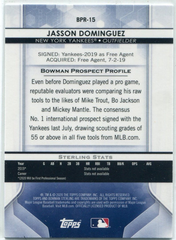 Jasson Dominguez 2020 Bowman Sterling RC #BPR-15