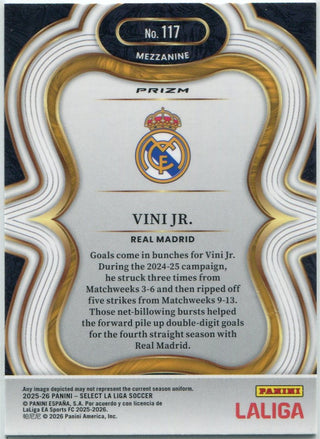 Vinicius Jr. 2025 - 2026 Panini Select LaLiga Green Cracked Ice Prizm Card #117