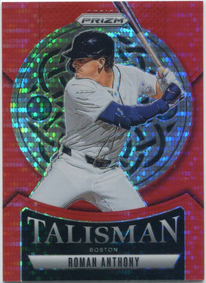 Roman Anthony 2025 Panini Prizm Talisman Red Pulsar Prizm Card #6 8/399