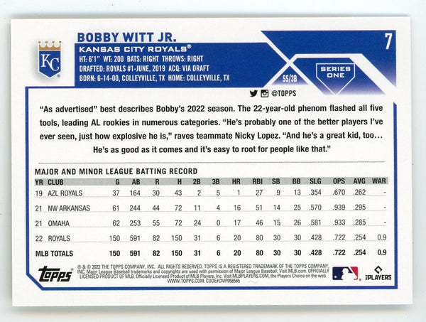 Bobby Witt Jr. (7) - 2023 Topps Series 1