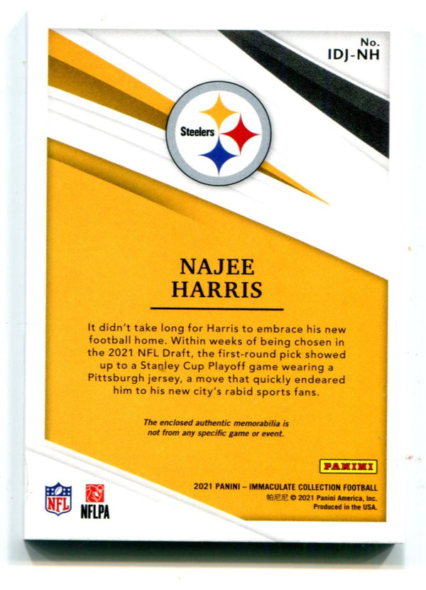 Najee Harris 2021 Panini Immaculate Jersey Card #IDJNH 10/25