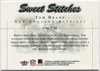 Tom Brady 2003 Fleer Sweet Stitches Card #6