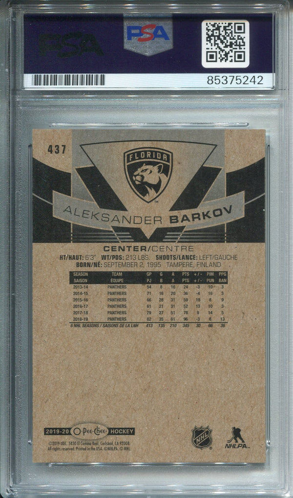 Aleksander Barkov Autographed O-Pee-Chee Card PSA Auto Grade 10