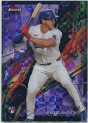Wyatt Langford 2024 Topps Finest Common Purple Checkerboard Refractor RC #97 63/150