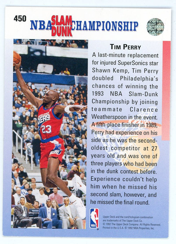 Tim Perry 1992 Upper Deck In Your Face #450