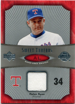 Nolan Ryan 2005 Upper Deck Sweet Spot Sweet Threads Jersey Card #ST-NR