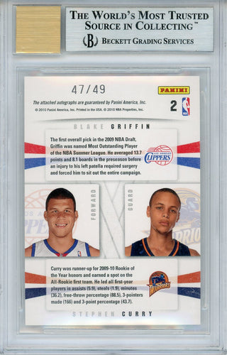 Steph Curry & Blake Griffin Autographed 2009-10 Panini Season Update Rookie Duals Card #2 (BGS 9/10)