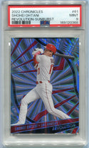 Shohei Ohtani 2022 Panini Chronicles Revolution Sunburst Parallel Card #61 43/50 PSA Graded 9