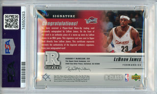 LeBron James Autographed 2004 Upper Deck R-Class Signature R-Tifacts Card #SR-LJ (PSA)