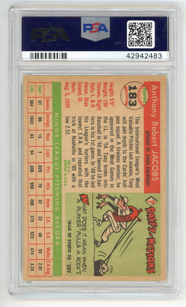 Tony Jacobs 1955 Topps #18 PSA 5