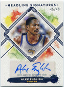 Alex English 2024 Topps Motif Headline Signatures Autographed Card #HS-AE 45/49