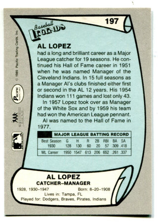 Al Lopez 1989 Pacific #197 Autographed Card