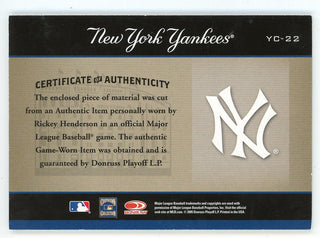 Rickey Henderson 2005 Donruss Greats Patch Relic #YR-22