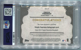Freddie Freeman 2015 Topps Supreme Simply Supreme Autographed Card #SSA-FF PSA Graded 8