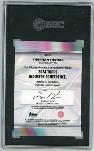 Thurman Thomas 2024 Topps Industry Conference Autographed SGC 10 Auto 10