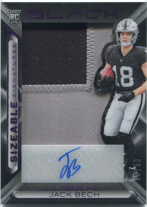 Jack Bech 2025 Panini Black Sizeable Signatures 3 Color Patch & Autographed RC #SSR-JBH 25/50