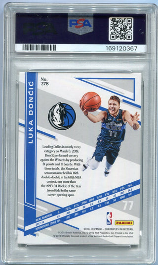 Luka Doncic 2018 - 2019 Panini Chronicles Elite RC #278 PSA Graded 10