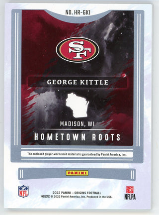 George Kittle 2022 Panini Origins Green Hometown Roots Patch Card #HR-GKI