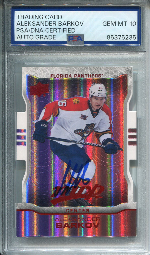 Aleksander Barkov Autographed Upper Deck Card PSA Auto Grade 10