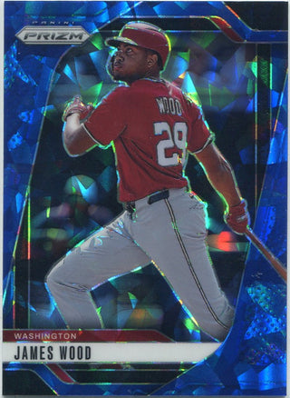 James Wood 2025 Panini Prizm Blue Cracked Ice Prizm Card #38