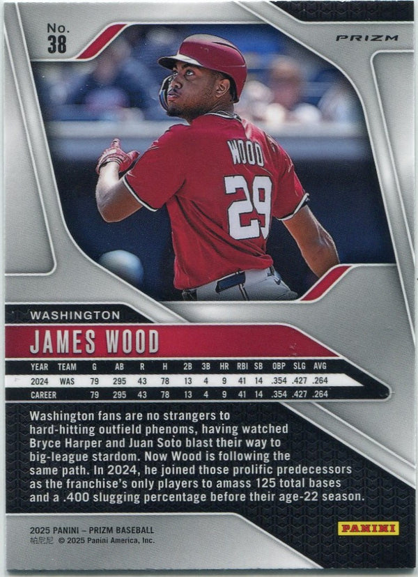 James Wood 2025 Panini Prizm Blue Cracked Ice Prizm Card #38