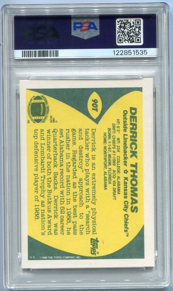 Derrick Thomas 1989 Topps Card PSA Graded 9