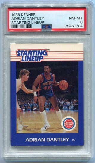 Adrian Dantley 1988 Kenner Starting Lineup Card PSA Graded 8