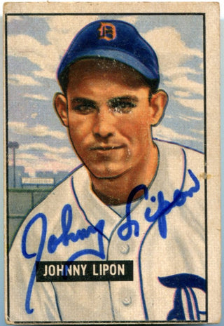 Johnny Lipon 1951 Bowman #285 Autographed card