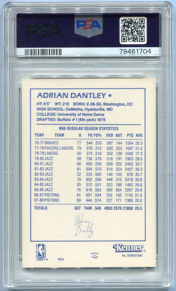Adrian Dantley 1988 Kenner Starting Lineup Card PSA Graded 8