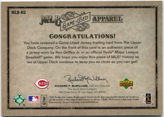Ken Griffey Jr. 2006 Upper Deck Artifacts MLB Game-Used Apparel Jersey Card #MLB-KG 143/250