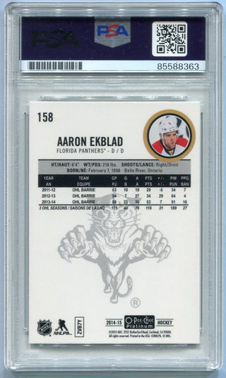 Aaron Ekblad Red Autographed 2014 - 2015 O-Pee-Chee Platinum RC #158 PSA/DNA Certified