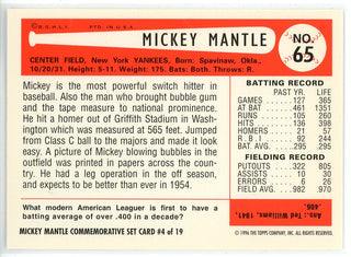 Mickey Mantle 1996 Topps Mickey Mantle Commutative Set Card #4