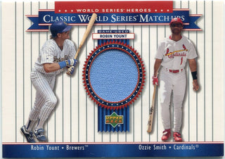 Robin Yount & Ozzie Smith 2002 Upper Deck World Series Heroes Jersey Card #MU82