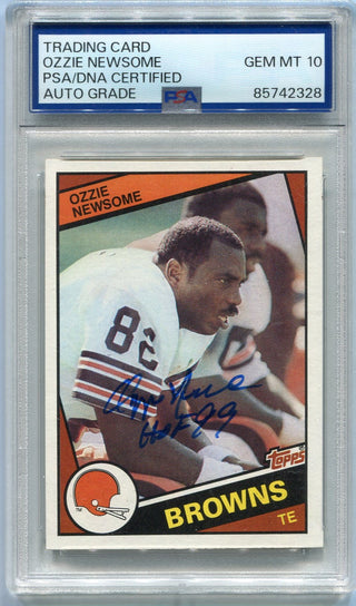 Ozzie Newsome 1984 Topps Autographed W/Inscription Card #58 PSA/DNA Certified Graded 10