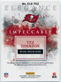 Tez Johnson 2025 Panini Impeccable Elegance Dual Relic & Autographed RC #ELE-TEZ 63/89
